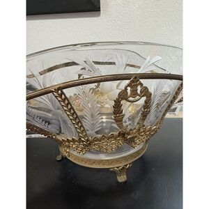 Vintage Glass Oval Vase With Trim Duncan Miller???